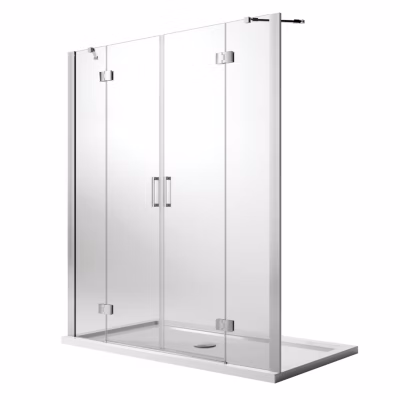 Porte de douche 195CM H190 Verre Transparent avec Easy-Clean mod. Flip Porte + Porte