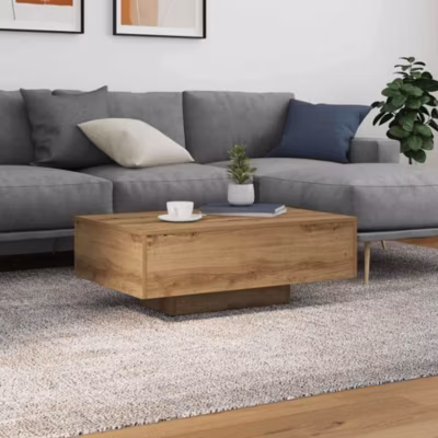 Table basse,Table Salon,Table d&rsquo;appoint Chêne artisanal 85 x 55 x 31 cm Bois d&rsquo;ingénierie