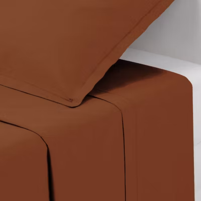 Drap plat Carina en coton 240x290cm rose terracotta – Atmosphera