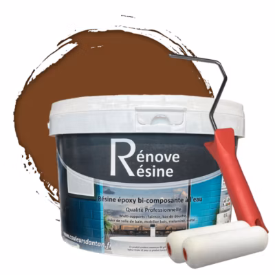 Peinture Résine multisupport Intérieur 0,5L – Faïence, Carrelage, Douche, Baignoire 5m² – RAL 8003 Brun argile