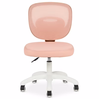 Chaise de bureau enfant MAYLA réglable en tissu mesh – Rose