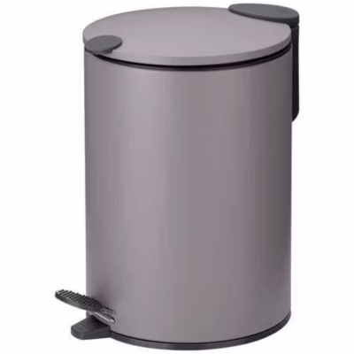 Poubelle de salle de bain Mats KELA – 3 L – 23 cm – Gris clair – Métal