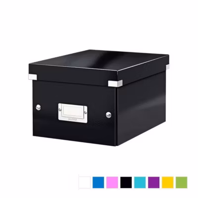 Petite Boîte de rangement en Carton A5+ avec couvercle – Noir