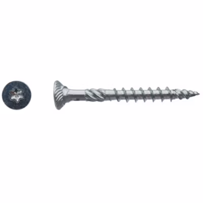 200 Vis Bois TK3 Tête Fraisée Crantée Torx F/Partiel 6 x 80 mm – Zingué blanc – D-Work