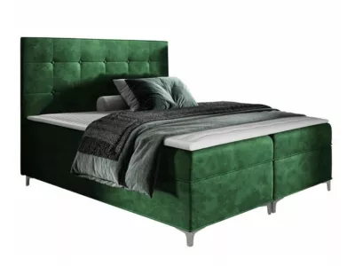 Lit continental Baltimore 185, Double, Vert, Tissu, Disponible