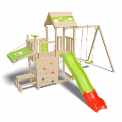 Aire de jeux bois 2,20 m SNACK XPRESSION – 12 enfants
