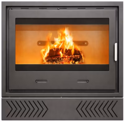 MF – Insert à Bois avec Turbines Amber 100 de 14 kW pour Cassette de Cheminée avec Ventilation Forcée