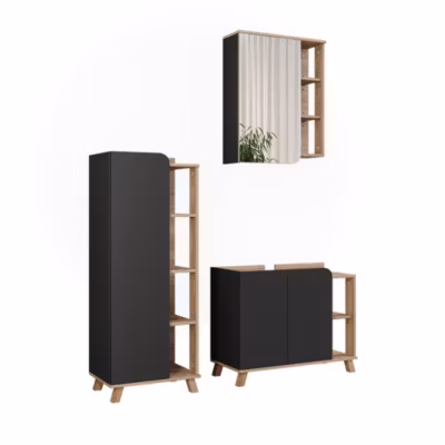 Vicco Meubles bain Sonoma/Anthracite 3 pièces