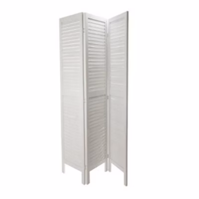 Paravent Brocante en Blanc 3 pans de 40 cm x Hauteur 170 cm