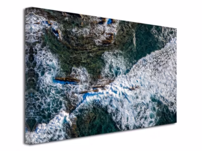 DECLINA, Tableau toile imprimée Paysage, Tableau toile photographie aérienne de l&rsquo;océan, 80×50 cm