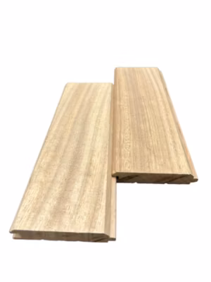 Pack de 20 lattes (1.80 m2/carton) revêtement mural ou plafond Iroko à rainure et languette 1,6x9x100 cm