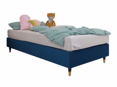 Lit continental Logan 108, Unique, Bleu, Tissu, Disponible