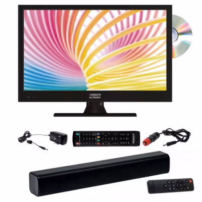 Pack  TV LED 15.6&Prime; 39cm Télévision HD DVD intégré + Barre de Son Compact Bluetooth ANTARION