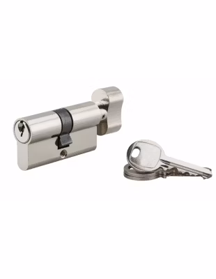 Cylindre de serrure à bouton, 30Bx30mm, nickel, 3 clés – SP
