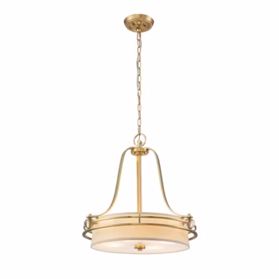 Elstead Quoizel Gotham Plafonnier Suspension Cylindrique Laiton Brossé