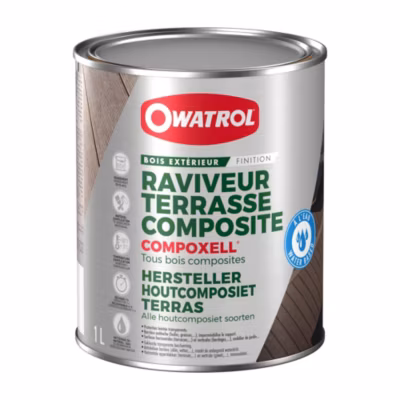 Raviveur, protection teintée pour terrasse composite Owatrol COMPOXELL Gris (ow16) 1 litre