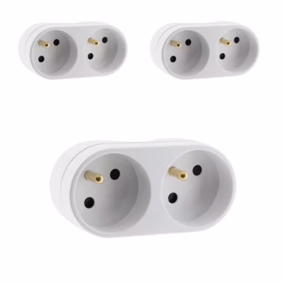 3 multiprises biplites façade 16A Zenitech