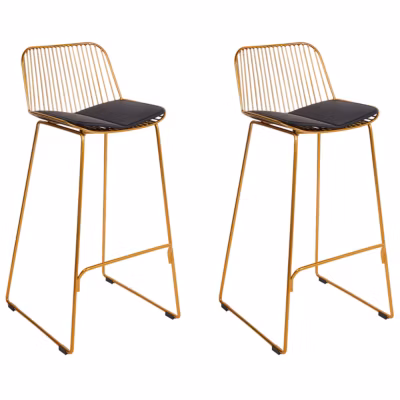 Lot de 2 chaises de bar PENSACOLA Métal Doré