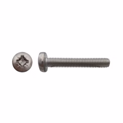 200 Vis Métaux Tête Cylindrique Larges Pozidriv 4 x 50 mm – DIN 7985 – Inox A2 – D-Work