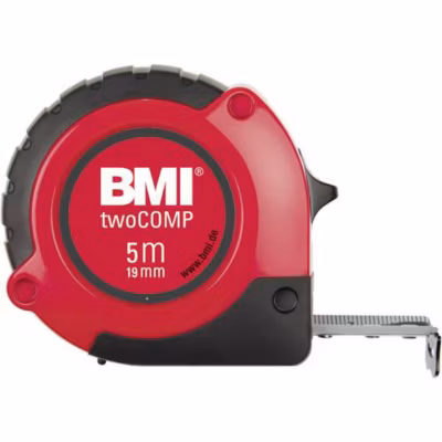 Mètre-ruban BMI twoCOMP 472841021 8 m acier, boîtier PC/ABS Softgrip, ruban 27 mm Classe CE II