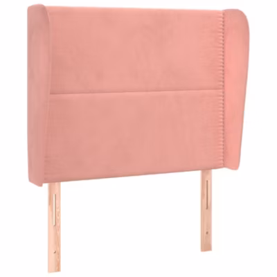 vidaXL Tête de lit avec oreilles Rose 93x23x118-128 cm Velours3117857