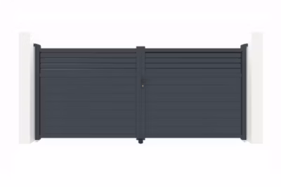 Portail battant 4m CARPATIA H.180cm aluminium gris