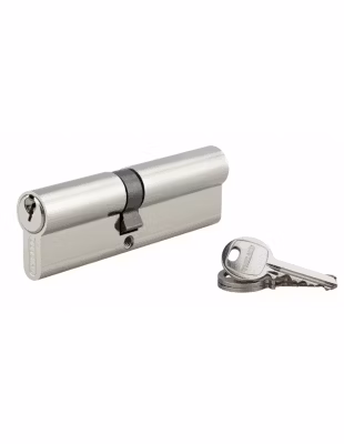 Cylindre de serrure double entrée SA UNIKEY (achetez-en plusieurs, ouvrez avec la même clé),  45x50mm, 3 clés, nickelé – THIRARD