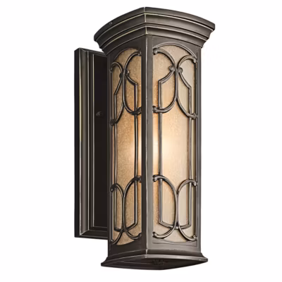 Elstead Franceasi – Petite lanterne murale extérieure à 1 ampoule bronze antique IP44, E27