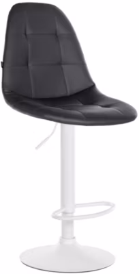 Tabouret de bar Elmore, Revêtu de similicuir Métalblancmat/Noir