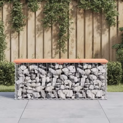 vidaXL Banc jardin design gabion 103×31,5×42 cm bois massif de douglas 834351