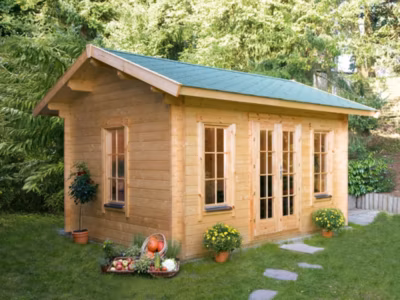 Abri jardin bois « Lugano 2 »  15.96 m²  4.20 x 3.80 x 2.96 m  45 mm