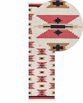 Tapis GARNI Multicolore 80 x 300 cm Coton Kilim