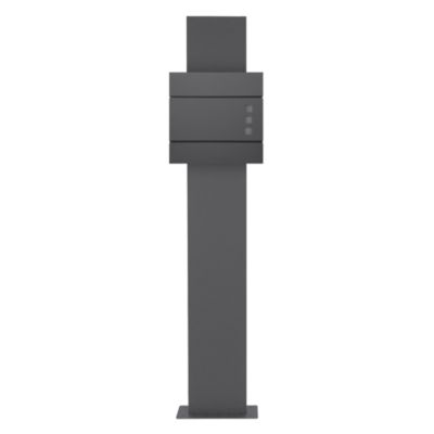 Boîte aux lettres avec support mailbox anthracite moderne avec 2 clés incluses