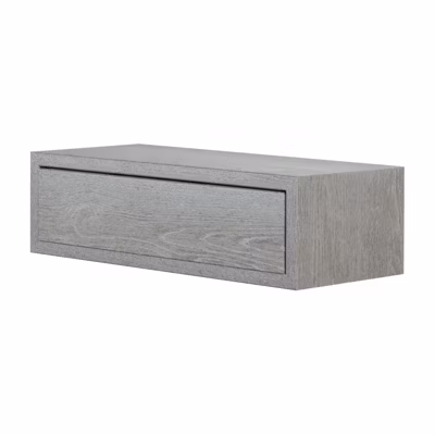 Étagère murale avec tiroir, table de chevet suspendue, étagère murale, chêne gris neuf, 45×13,4×20 cm – Legolo