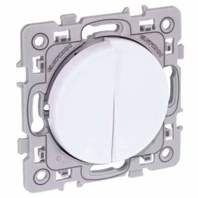 Interrupteur double va et vient 10AX – SQUARE Blanc