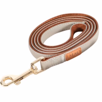 Laisse IMAO MAYFAIR. 15 mm. par 1.2 mètre. couleur taupe. pour chien.