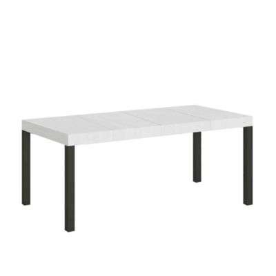 Table extensible Everyday Premium 180/440×90 cm frêne blanc pieds anthracite
