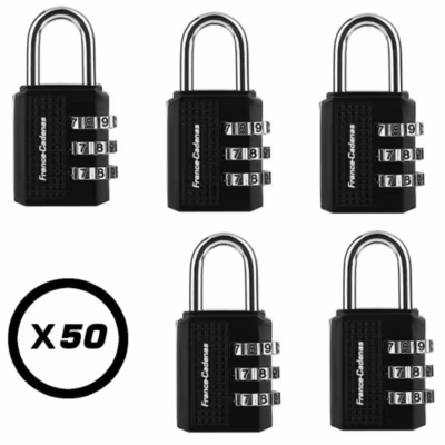 Lot de 50 cadenas à code 3 chiffres Ranger