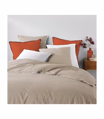 PARURE 3 P. 240 x 220 CM COTON LAVE UNI 57 FILS LINETTE LIN – 220x240cm – Lin