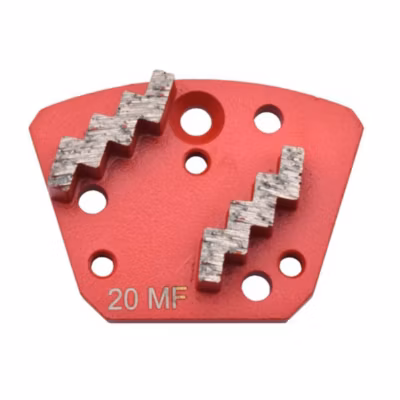Lot 6 Segment diamanté ZigZag pour l&rsquo;élimination des revêtements durs et épais (Grain : 16/20). Pour le polissage des sols moyens