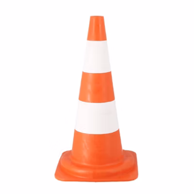 Cône de signalisation orange PVC – HT 54 cm – Wilmart