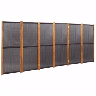 Cloison de séparation 6 panneaux Noir 420×180 cm vidaXL