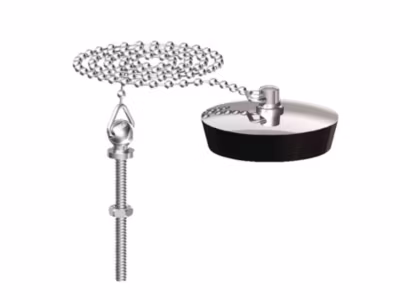 Bouchon d évier 40×45 plaque inox à chainette avec borne WATTS 4643067