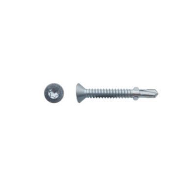 100 Vis Autoperceuses à Ailette Tête Fraisée Torx 6.3 x 100 mm – Zingué blanc – D-Work