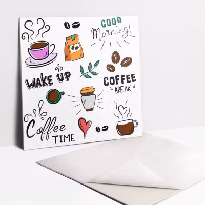 Carreaux vinyle Tulup 30×30 cm Dessiner du café 9 pcs