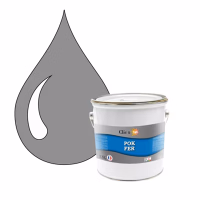 Peinture fer antirouille – Laque extérieure Semi-Brillante POK FER – 2,5L – RAL 7045 – Télégris 1