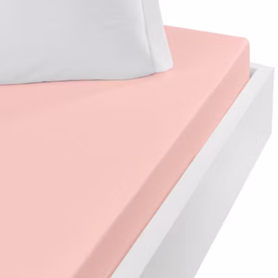 Drap housse jersey coton peigné extensible bonnet 30 cm Poudre 80×200 cm MANHATTAN