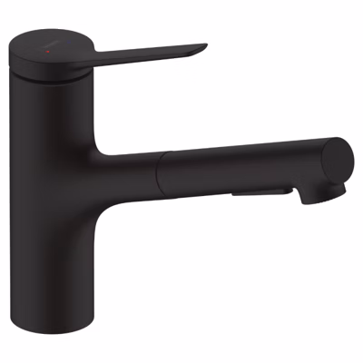 Robinet de cuisine avec douchette HANSGROHE Zesis M33 150 sBox 2 jets noir mat