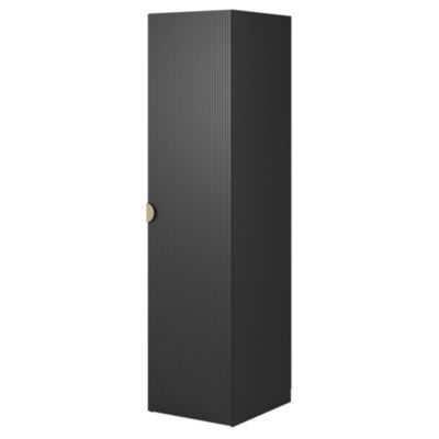Armoire une porte avec tringle et tiroirs 50 cm FRAME noir