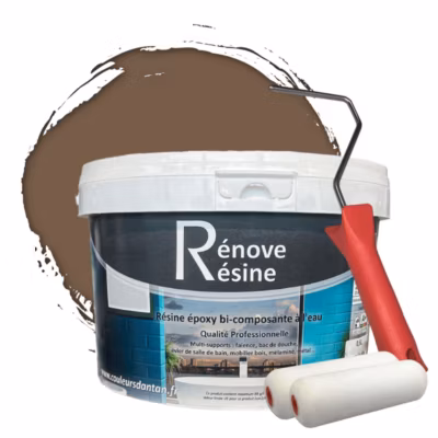 Peinture Résine multisupport Intérieur 0,5L – Faïence, Carrelage, Douche, Baignoire 5m² – RAL 8025 Brun pâle